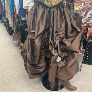Brown Taffeta Victorian Gothic Ballgown Skirt